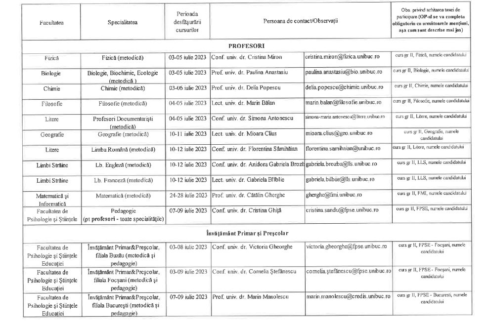 Noutati privind examenele de Grad Didactic II si I la Universitatea din
